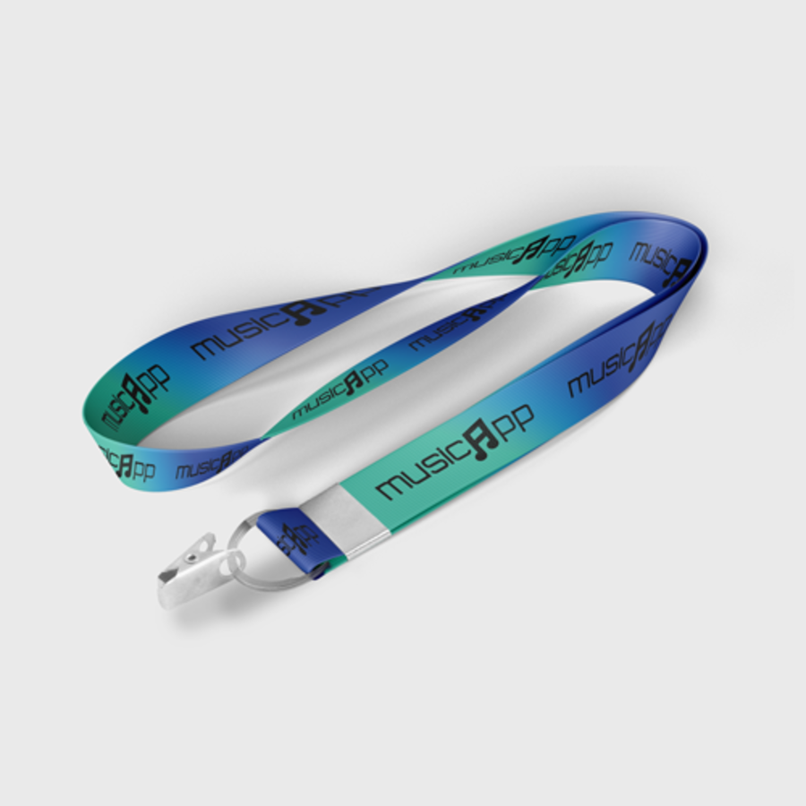 Cordão para crachá personalizado em poliéster com argola e jacaré