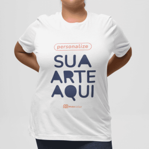 Camiseta Básica Personalizada Unissex Tecido 100% Poliéster  Estampa Colorida frente   