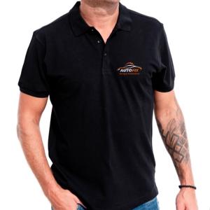 Camiseta Polo Personalizada Malha Piquet  Estampa Colorida Frente e Costas   