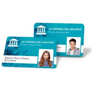 Carteirinha Personalizada em PVC PVC branco 0,76mm 8,5x5,5cm 4x0 ou 4x4 (Frente ou Frente e Verso) Laminação Cristal Cantos arredondados Dados variáveis (opcional)