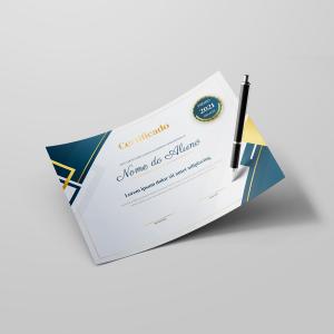 Certificados Personalizados  A4 (297x210mm) 4x0 (Apenas Frente)  Corte Reto 