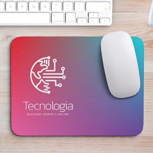 Mouse Pad Personalizado Neoprene Preto 3mm 436g 175x230mm Colorido frente (4x0) Laminação Jateada Cantos Arredondados 